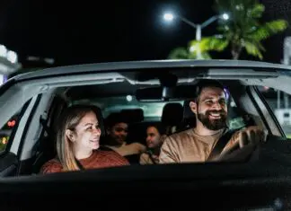 Family driving to Movies in McAllen Tx