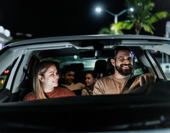 Family driving to Movies in McAllen Tx