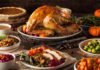 Turkey on table with side dishes from mcallen restaurants