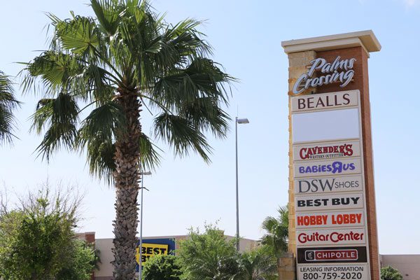 Sign of Palms Crossing McAllen Clothing Stores