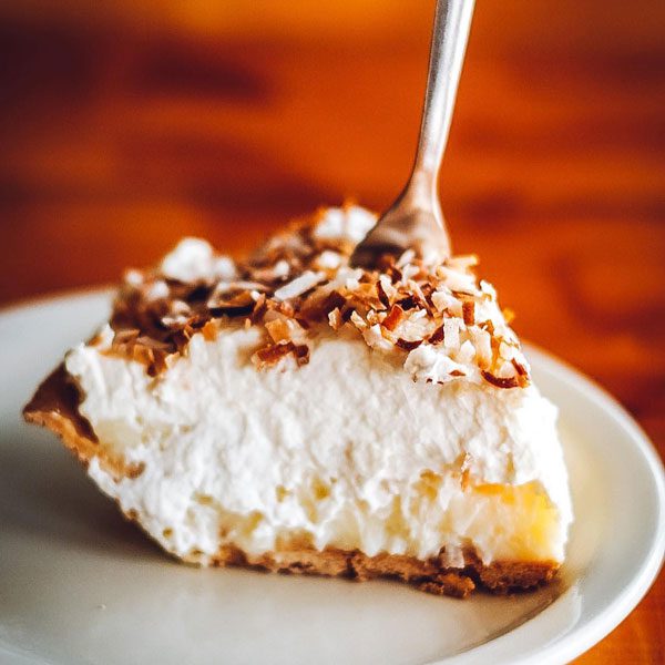 Plate of PJ Pies coconut at the mcallen shopping center.