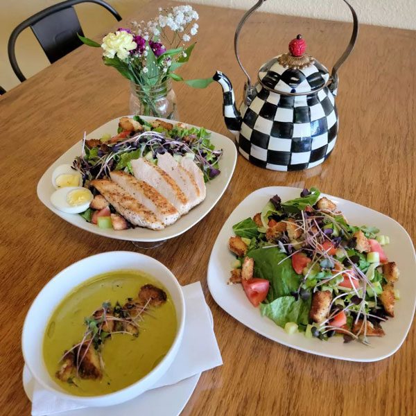 Assorted plate of brunch veggies from Lous Brunch and Brew McAllen Store