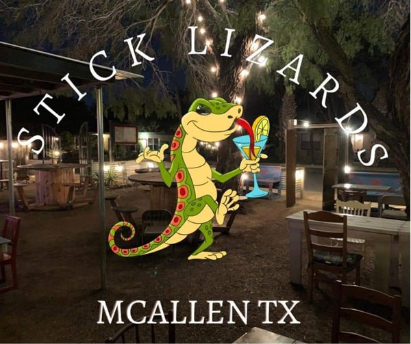 lizard drinking a cocktail logo from a mcallen restaurants