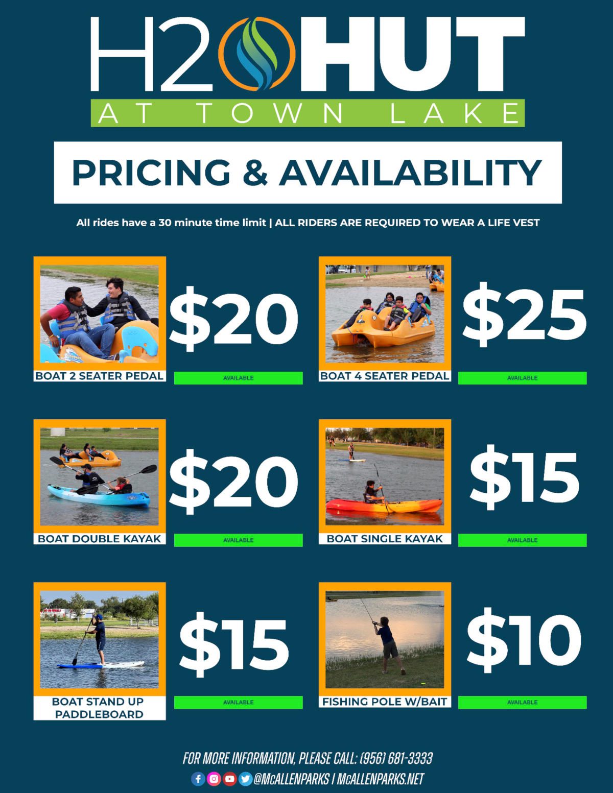 H20 Hut Rental Availability 1 | Explore McAllen