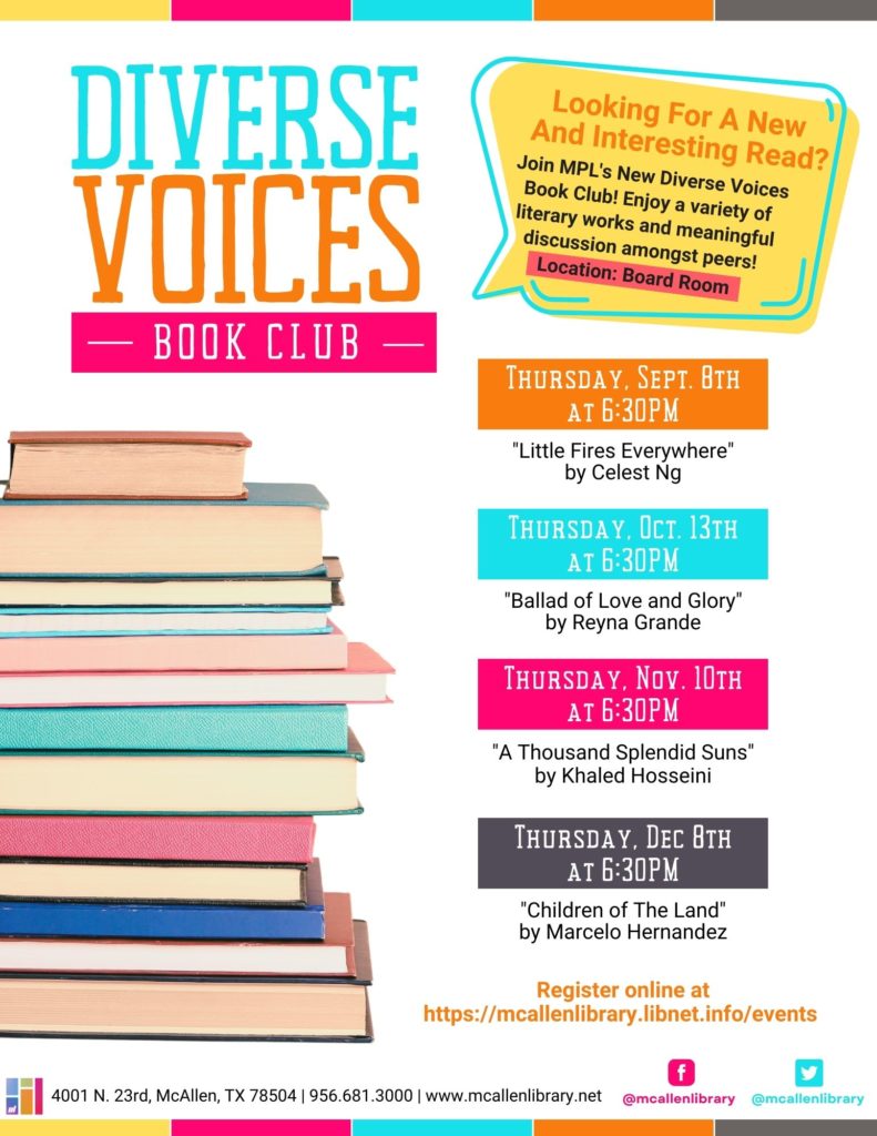 Diverse Voices Book Club Flyer | Explore McAllen