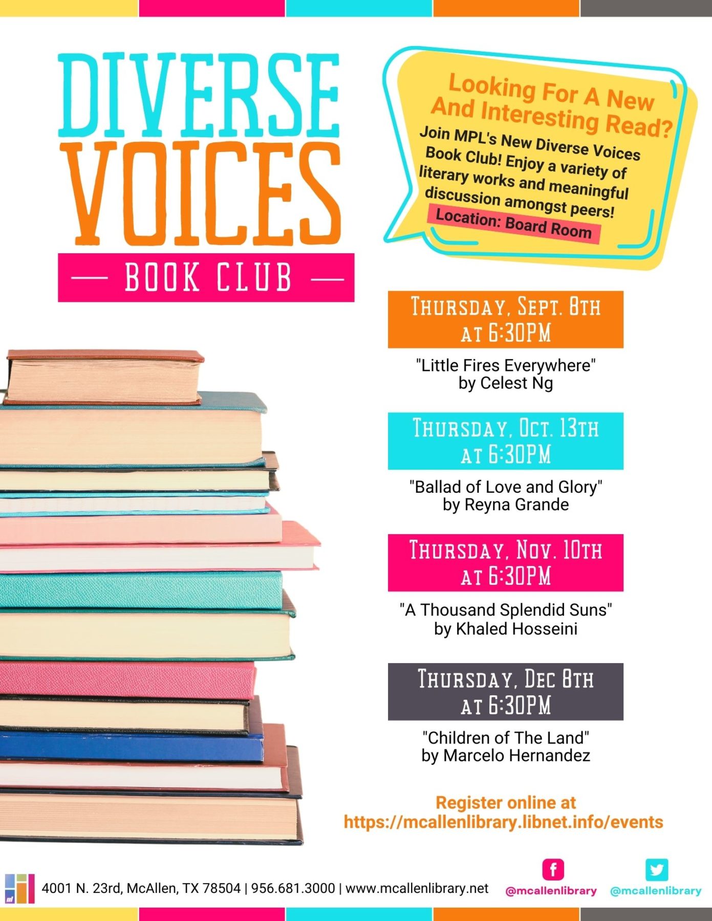 Diverse Voices Book Club Flyer scaled | Explore McAllen