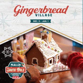 ginger bread house at McAllen south pole festival